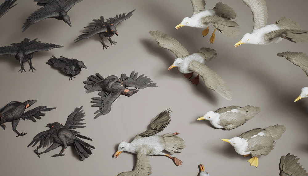 Critters VOL.2 - Crows & Seagulls (Nanite and Low Poly w/Particle) - Ảnh 2
