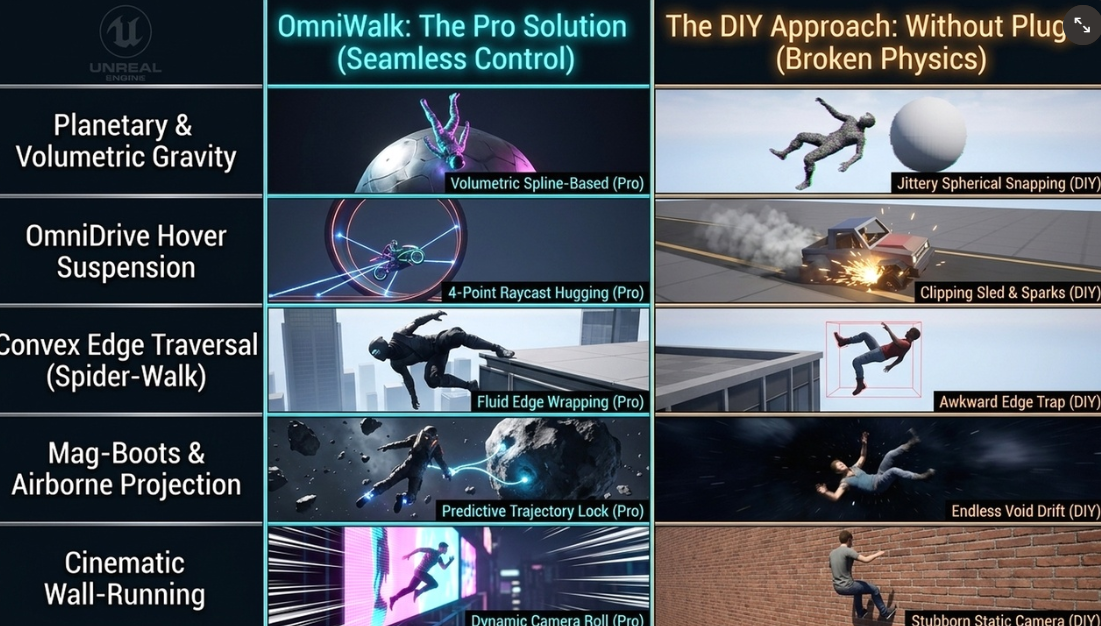 OmniWalk: Planetary AntiGravity & Magnetic Boots Traversal System v1.0 UE5.7