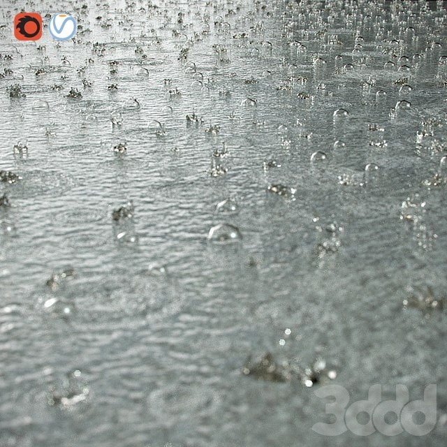 Splashes of raindrops