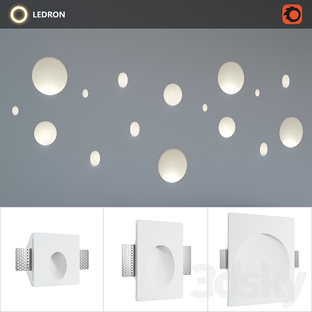 A series of plaster lamps Ledron