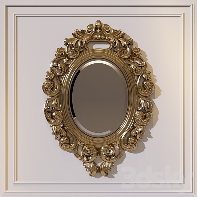 Oval carved mirror