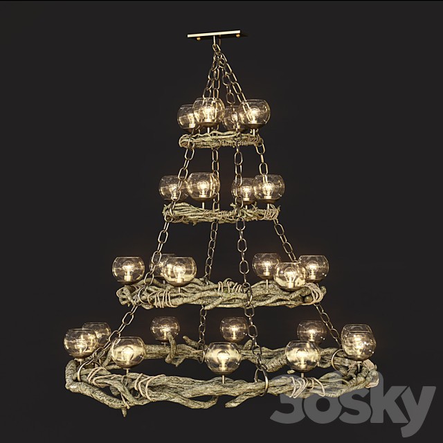 Chandelier made of driftwood