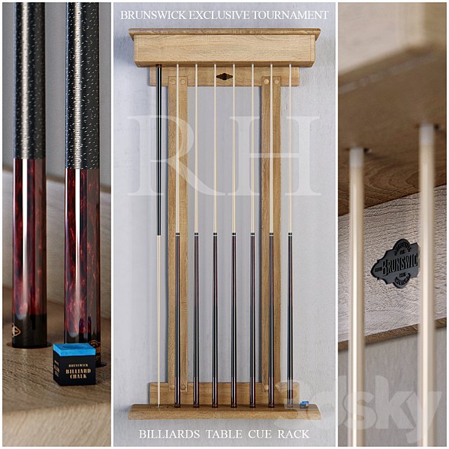 RH Brunswick exclusive tournament billiards cue rack