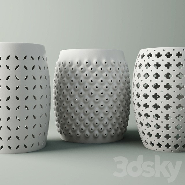 White Ceramic Stools