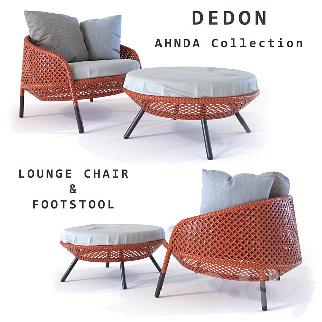 Dedon Ahnda lounge chair and footstool