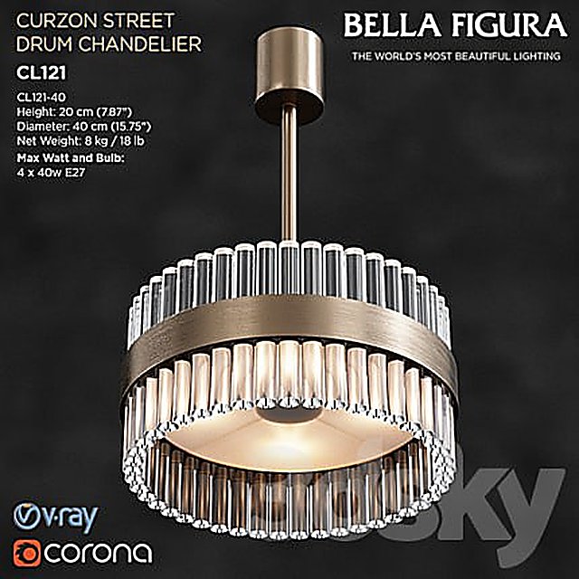 CURZON STREET DRUM CHANDELIER CL121-40