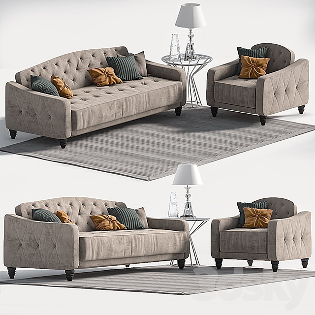 Novogratz Vintage Tufted Sofa Sleeper II