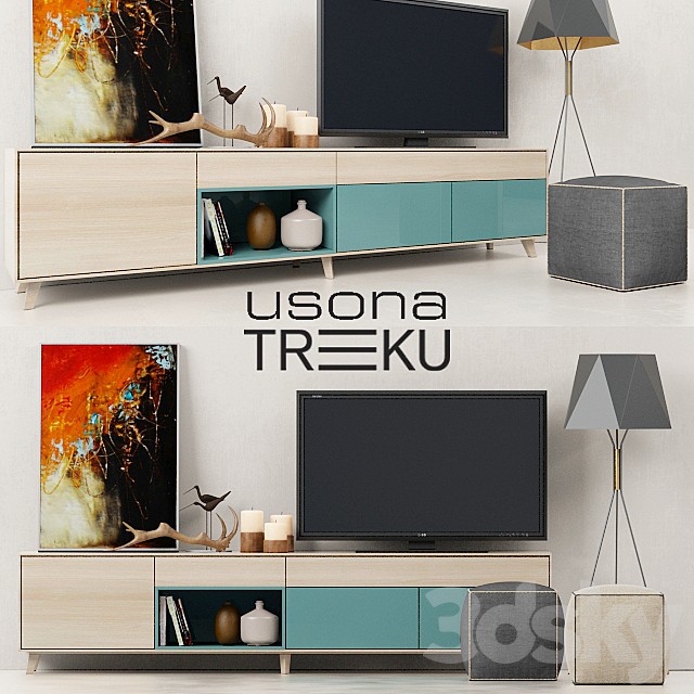 The wall Aura Credenza (Treku) + Lamp (Usona)