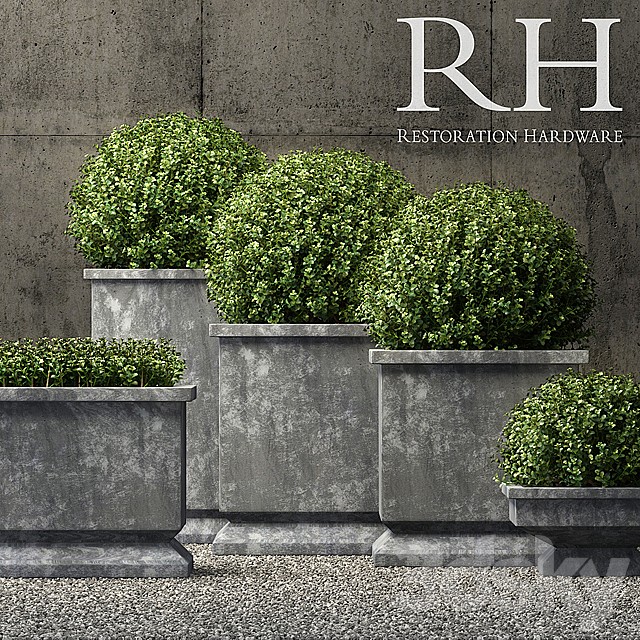 estate zinc footed planters
