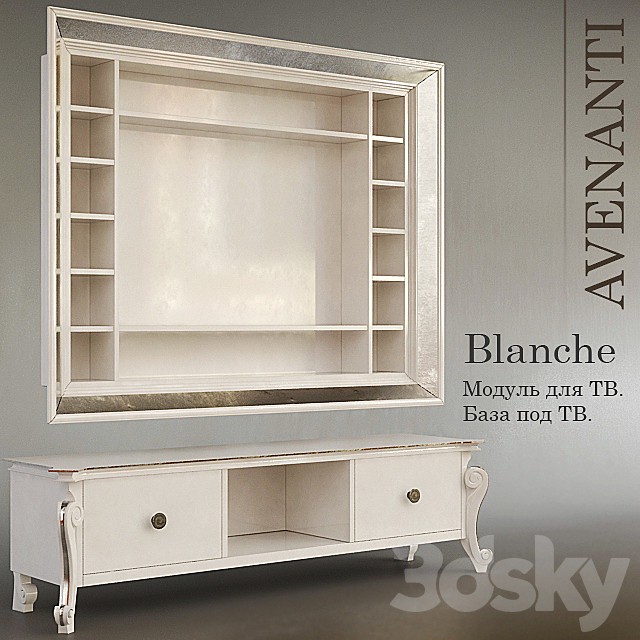Blanche Avenanti. Hinged module and cabinet for TV