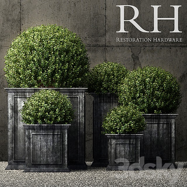 Restoration Hardware estate zinc framed panel planters