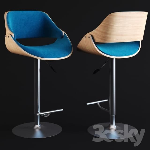 Corvus Ogden Contemporary Teal Blue Velvet Adjustable Swivel Bar Stool