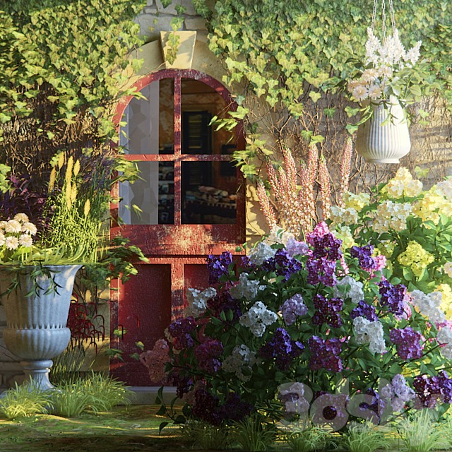 Flower house near the house