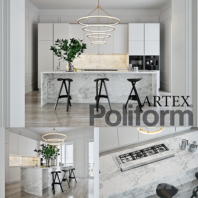 Kitchen Poliform Varenna Artex 4 (vray GGX, corona PBR)