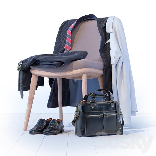 Business Leather Bag Dr.Koffer + suit and shoes
