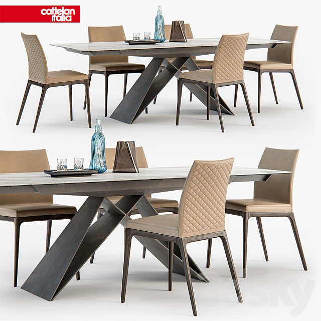Cattelan Italia Arcadia couture chair Premier table