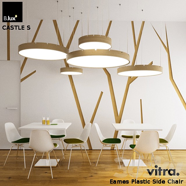 Set B.Lux CASTELC, Vitra Eames Plastic Side Chair