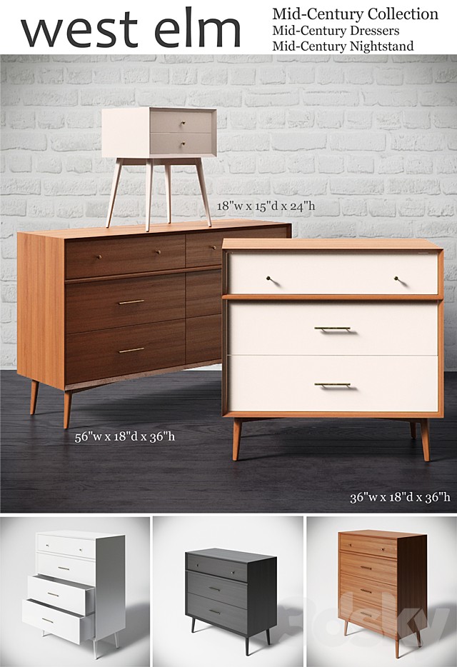 Mid-Century Dressers+Nightstand