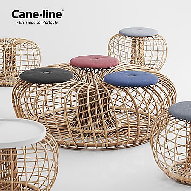 Rattan Nest - Table, Bench, Pouf & Footstool