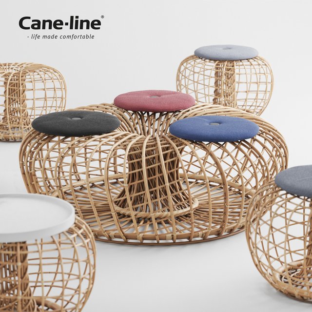 Rattan Nest - Table, Bench, Pouf & Footstool