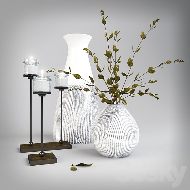Decorative set with sprigs