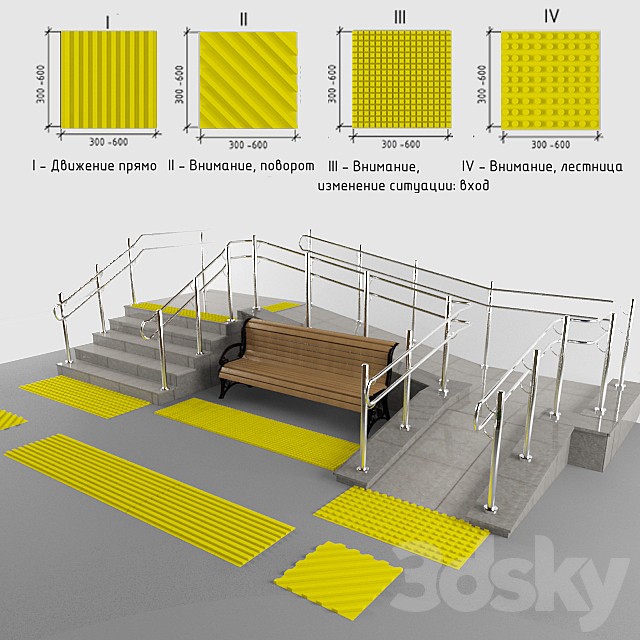 Tactile tile and ramp