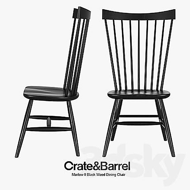 Crate & Barrel - Marlow II Black Wood Dining Chair