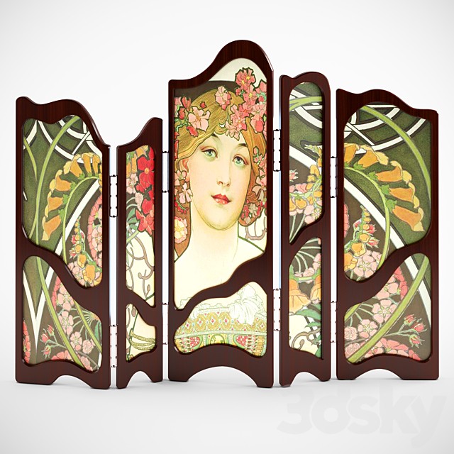 Decorative screen art nouveau