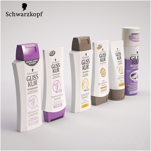 Set Gliss Kur shampoo, conditioner, nail