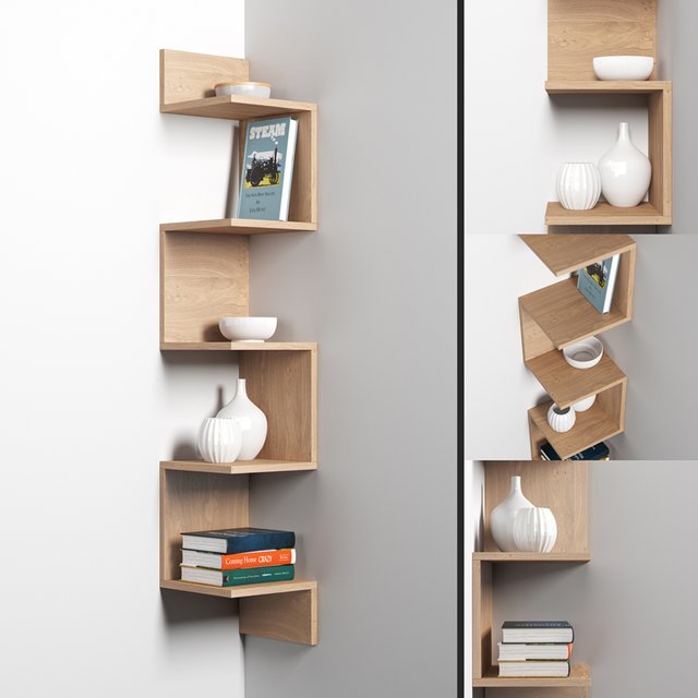 Corner shelf with decor