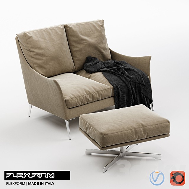 Flexform Boss Sofa & Pouf