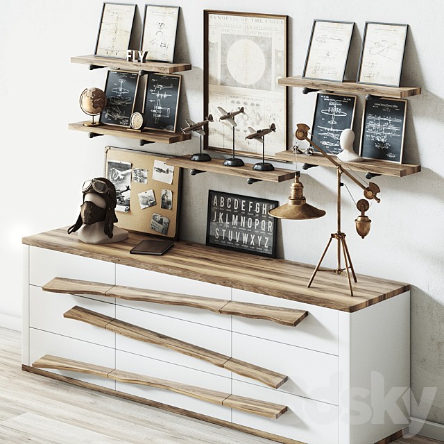 Aviation themed decorative loft set