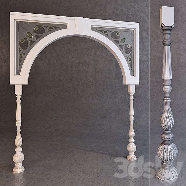 arched doorway with stained glass