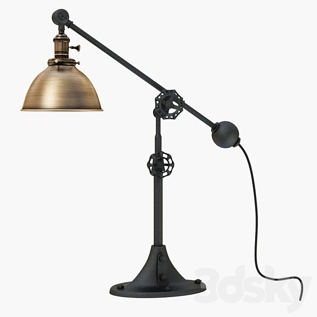 RH INDUSTRIAL ERA TASK LAMP ANTIQUE BRASS