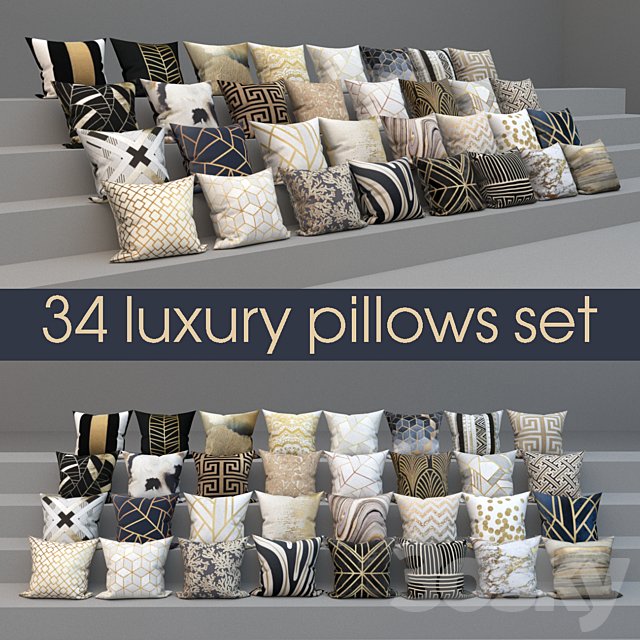 Set of luxury 34 pillows, set of 34 pillows