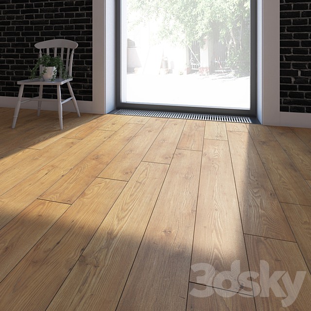 Parquet 2x types of Kronospan Swedish rustic oak and chestnut tan