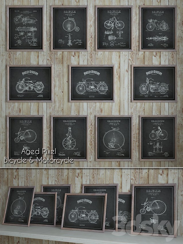 Aged Pixel "Bicycle & Motorcycle"