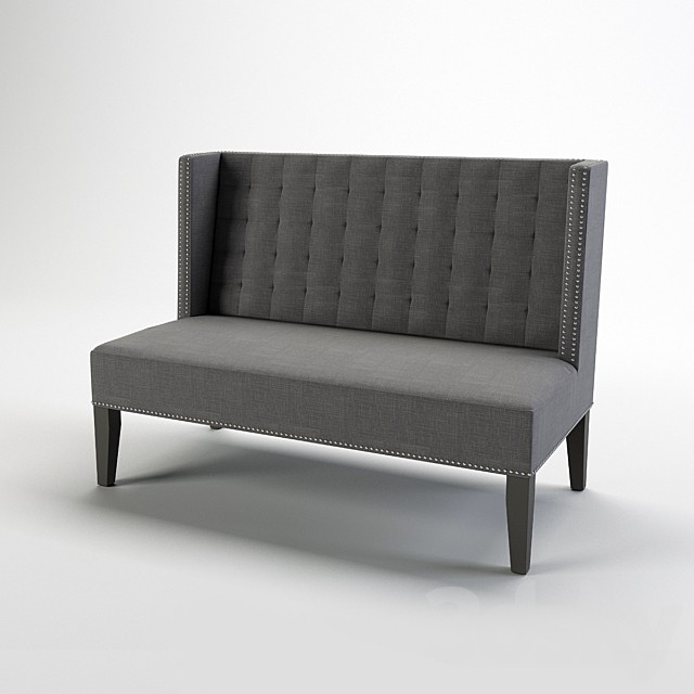 Baxton Owstynn Gray Linen Modern Banquette Bench