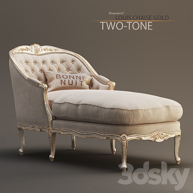 Eloquence® Louis Chaise in Gold/Taupe Two-Tone