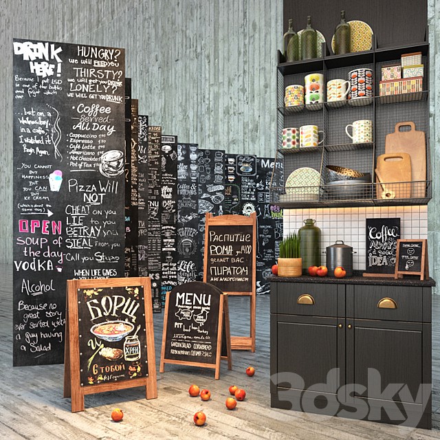 Set for creating slate surfaces with images of chalk 2