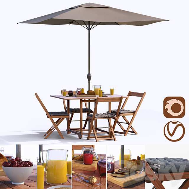 Set of garden furniture