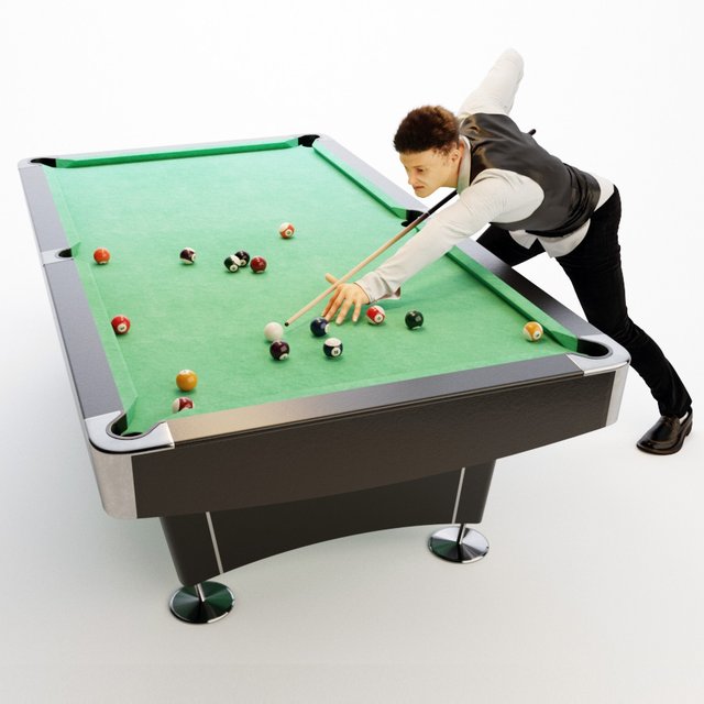 American billiard table, billiard player