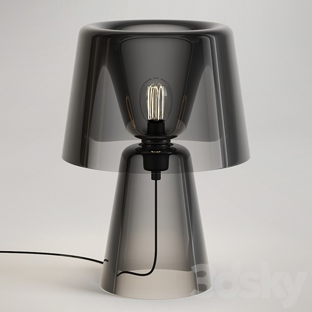 John Lewis Large Glass Table Lamp Smoke