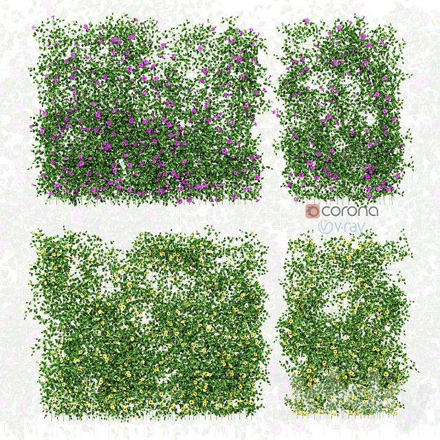 Wall of flowers on the grid