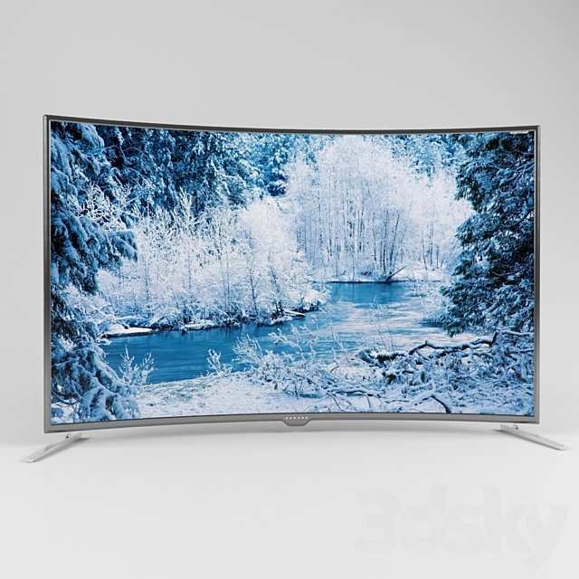 A huge TV with a curved screen 2500x1500