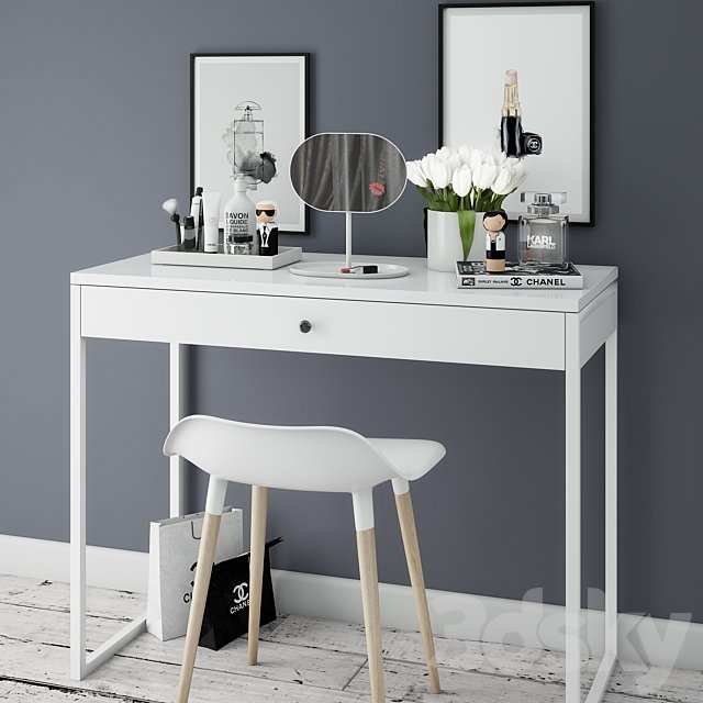 Dressing table with decoration