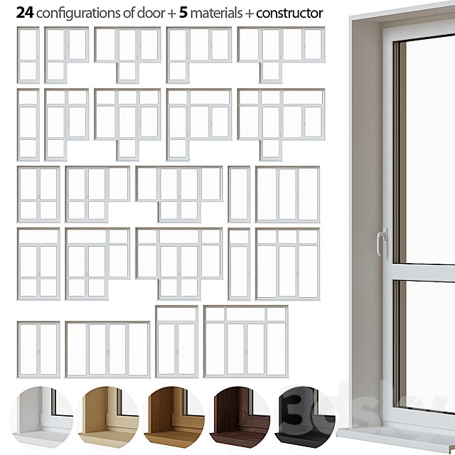 A set of plastic balcony doors