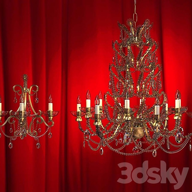 Chandelier and wall brackets