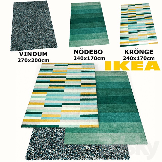 IKEA RUGS SET (VINDUM, KRONGE, NODEBO)