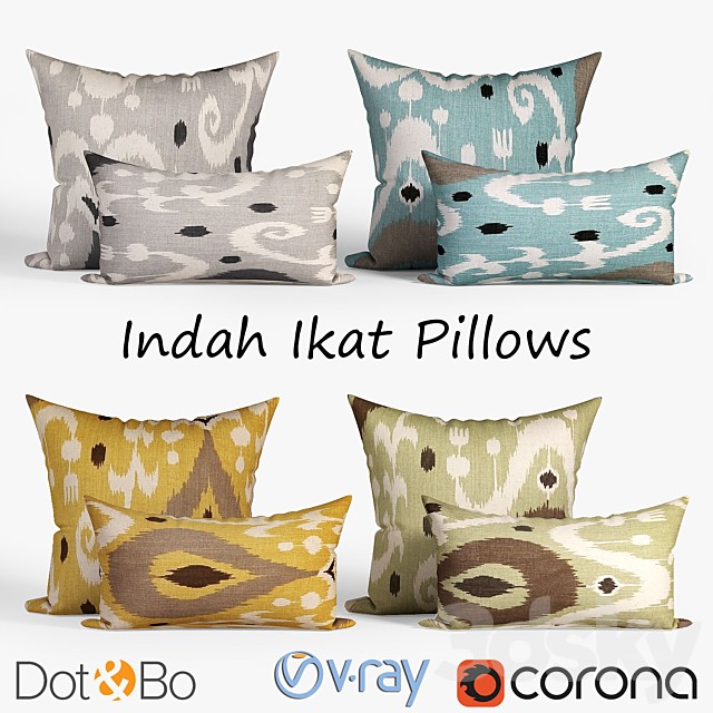 Decorative pillows Dot and bo Indah Ikat. set 044